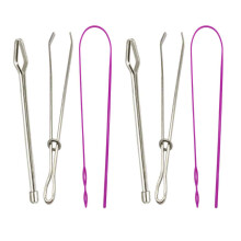 Enhebrador de cordón para accesorios de costura, ligero y portátil, diseño fácil de usar, liso y resistente a la corrosión, orificios de varios