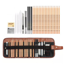 Ensemble de crayons à dessin, kit de croquis au fusain pour artistes, crayons graphite de qualité supérieure, stylo effaçable, couteau de loisirs
