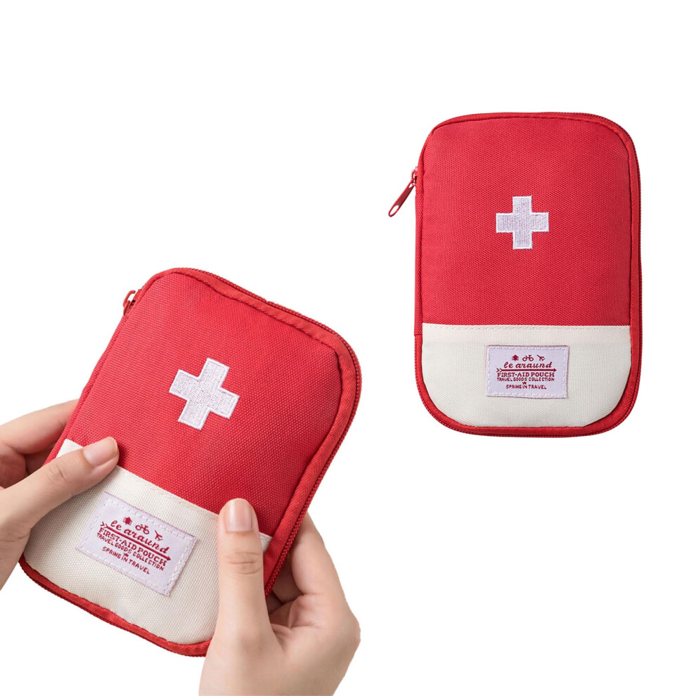 First Aids Pouch Travel Size 2 Pack Portable Outdoor First Aid Bag Multifunction Medicine Storage