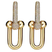 (Style 1, Gold-color) Elegant Horseshoe Earrings Jewelry Versatile Horseshoe Shape Earrings Ear Accessory Enhances Your Fashion Statement New Arrival