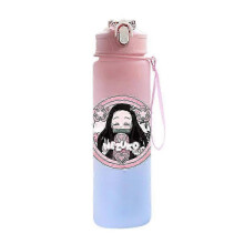 (brown) Anime Demon Slayer 750ML Water Bottle Anime Cartoon Large Capacity Drinking Cup Portable Outdoor Sports Water Cup Children Gift!ZZ45