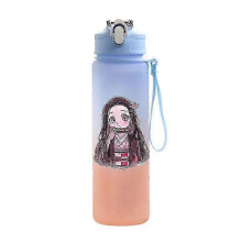 (dark khaki) Anime Demon Slayer 750ML Water Bottle Anime Cartoon Large Capacity Drinking Cup Portable Outdoor Sports Water Cup Children Gift!ZZ45