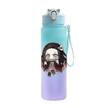 (deep sky blue) Anime Demon Slayer 750ML Water Bottle Anime Cartoon Large Capacity Drinking Cup Portable Outdoor Sports Water Cup Children Gift!ZZ45