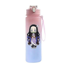 (green) Anime Demon Slayer 750ML Water Bottle Anime Cartoon Large Capacity Drinking Cup Portable Outdoor Sports Water Cup Children Gift!ZZ45
