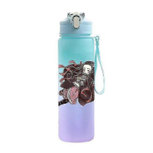 (light green) Anime Demon Slayer 750ML Water Bottle Anime Cartoon Large Capacity Drinking Cup Portable Outdoor Sports Water Cup Children Gift!ZZ45