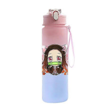 (red) Anime Demon Slayer 750ML Water Bottle Anime Cartoon Large Capacity Drinking Cup Portable Outdoor Sports Water Cup Children Gift!ZZ45