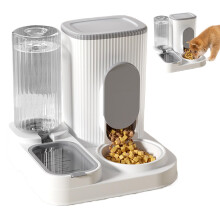 Automatic Cat Feeder with Water Bowl, 2 in 1 Feeding Station, Large Capacity Food Dispenser for Cats