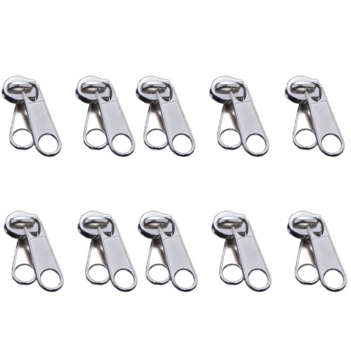 10 pièces 3 #5 # fermetures à-Non. 3 tirettes argentées