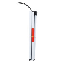 Sammenklappelig stok med sikkert greb til støtte for synshandicap, sammenklappelig stok med udskiftelig elastisk rem og slidstærk spids,