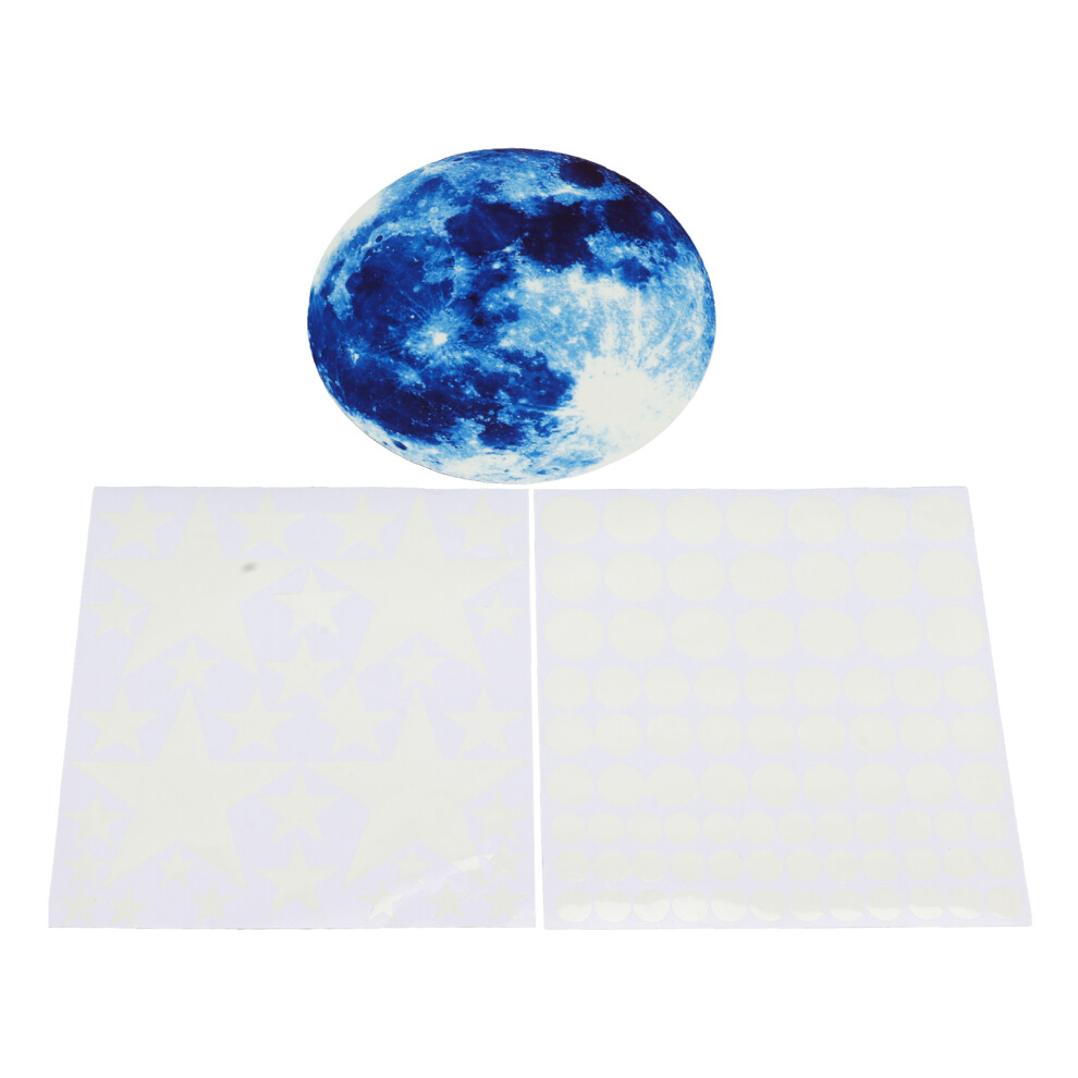 Ceiling Decals For Kids Room, Luminous Moon Stickers With Glow In The Technology, Glow In The Stickers For Bedroom Ceiling And Wall, Dark