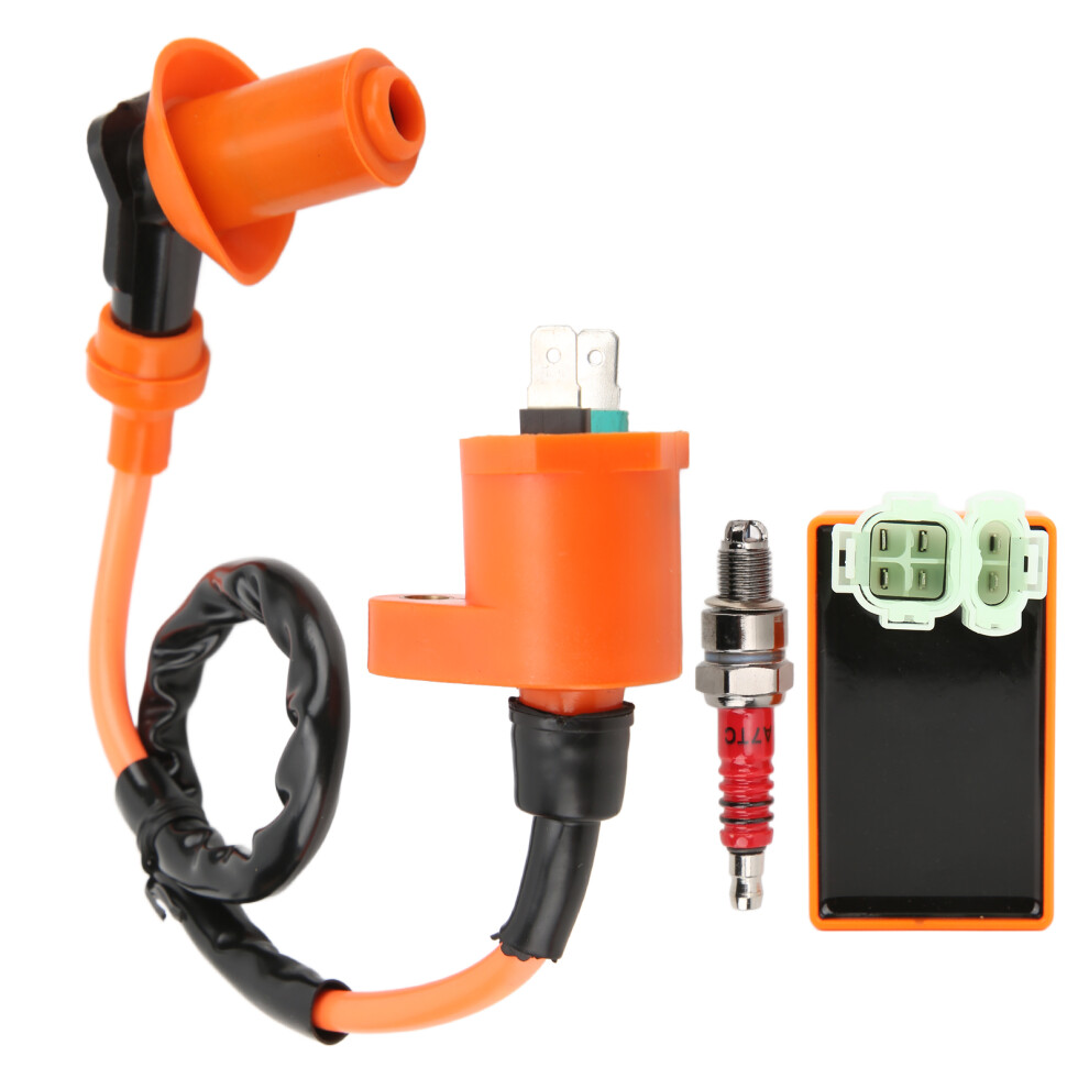 Racing Grade Ignition Coil Kit For Gy6 Scooter Engines, Includes Cdi Box And Spark Plug With Improved Combustion Technology, Durable Build Easy 9138057740035