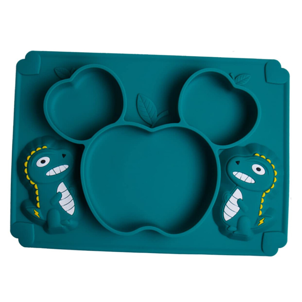Silicone Suction Plate for Babies with Cartoon Compartments, Non Slip, Microwave and Freezer Safe