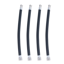 4Pcs Extension Hose for Bike Pump with Threaded Black Tube Accessory