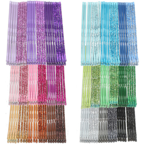 144 Pcs Glitter Clip Bobby Hairpins Practical Accessories
