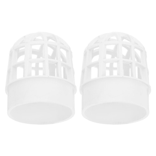 2Pcs PVC Rain Gutter Guard White Round Mesh Filter Easy Install
