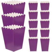 50Pcs Purple Paper Popcorn Boxes Party Snack Containers for Storage