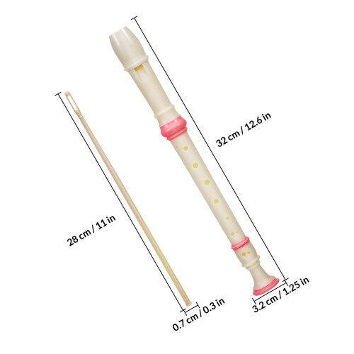 2Pcs Beginner Soprano Recorder Instrument Plastic Assorted Colors 1