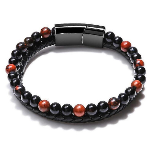 (Black Red) Humanic+pro Maxhematie Beaded Bracelets,humanic Maxhematie Beaded Bracelets,titaniumion Therapy Bangle