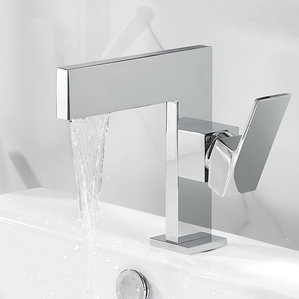 Faucets Brass Basin Taps Waterfall Style Basin Mixer Tap Chrome Finish For Bathroom Sink 9347817753363
