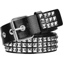 (Black) Studded Belt Rock Rivet Belt Punk Pu Leather Pyramid Studded Belt For Women Men Jeans Gothic Clothing Accessories