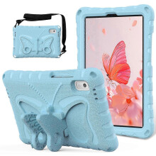 (Style H, Multicolor) For Lenovo Tab M9 Case Butterfly Kickstand EVA Tablet Cover with Shoulder Strap