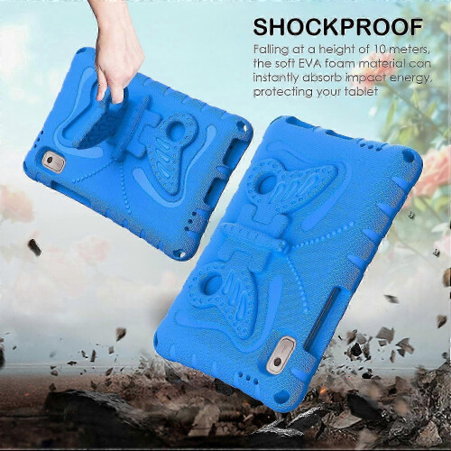 (Style E, Multicolor) For Lenovo Tab M9 Case Butterfly Kickstand EVA Tablet Cover with Shoulder Strap 2