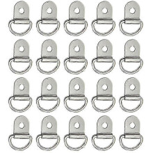 (E) 20pcs Metal D Shape Pull Hook Tie Down Anchors Ring For Car Truck Trailers Rv