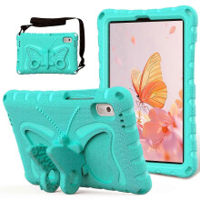 (Style A, Multicolor) For Lenovo Tab M9 Case Butterfly Kickstand EVA Tablet Cover with Shoulder Strap
