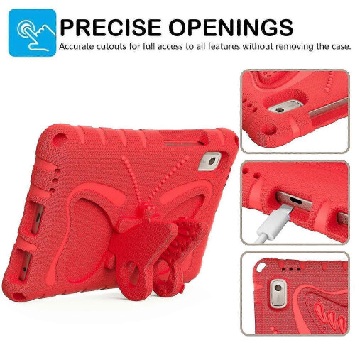 (Style D, Multicolor) For Lenovo Tab M9 Case Butterfly Kickstand EVA Tablet Cover with Shoulder Strap 1