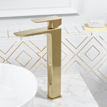 Nes Home Tall Basin Mixer Brushed Brass Bathroom Tap