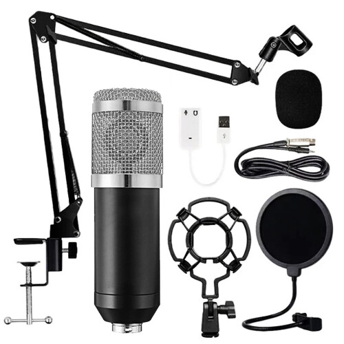 BM800 USB Condenser Microphone Set with Arm Stand for Podcasting 1