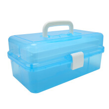 Scatola portaoggetti pieghevole portatile per viaggi e casa, custodia organizer adatta per aerei con maniglia, contenitore trasparente multistrato