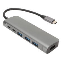 USB C Hub 7 In 1, 4K HDMI USB C Docking Station With 87W PD Charging High Speed USB C Data Dual USB 3.0 Ports Micro SD Card Reader Plug And Play Brush