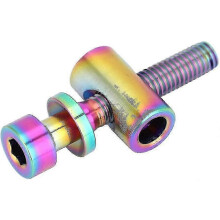 (SIZE 1, Color) 2pcs M5x30mm Bicycle Seatpost Screw Titanium Alloy Seat Post Bolt Seatpost Bicyclesilver