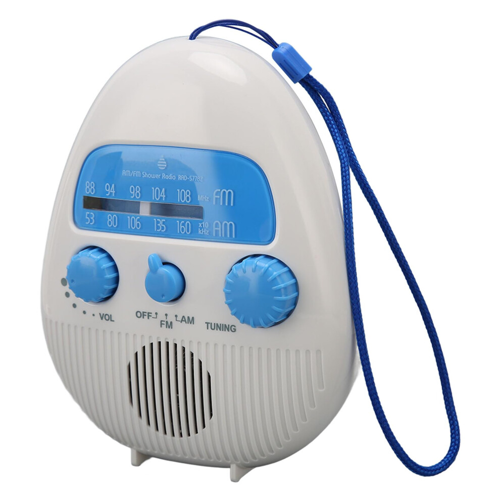 Am Fm Shower Radio Hanging Bathroom Radio With Builtin Speaker Rotating Knob Battery Operated 9187378537466