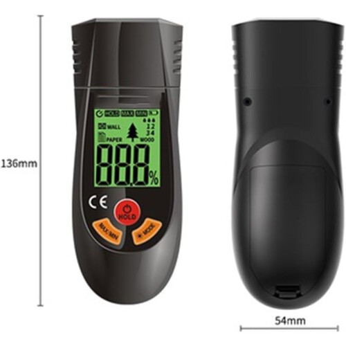 Wood Moisture Meter Handheld Portable Wall Moisture Tester For Moisture Content And Humidity Detection Data Hold 1