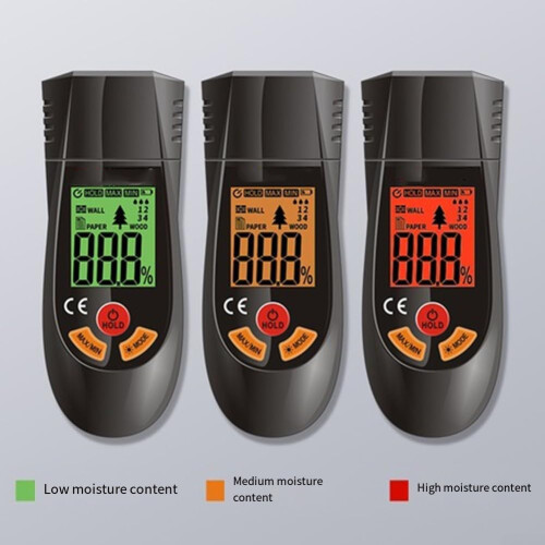 Wood Moisture Meter Handheld Portable Wall Moisture Tester For Moisture Content And Humidity Detection Data Hold 2