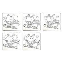 5 Pcs Christmas Metal Die Cuts Template Molds Merry-JH072210