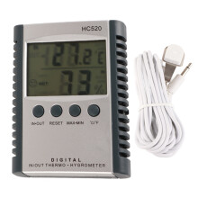 Digitale thermometer en hygrometer voor binnen en buiten, temperatuur- en vochtigheidsmeter met LCD-display en vochtigheidsmeter. Eenvoudig in