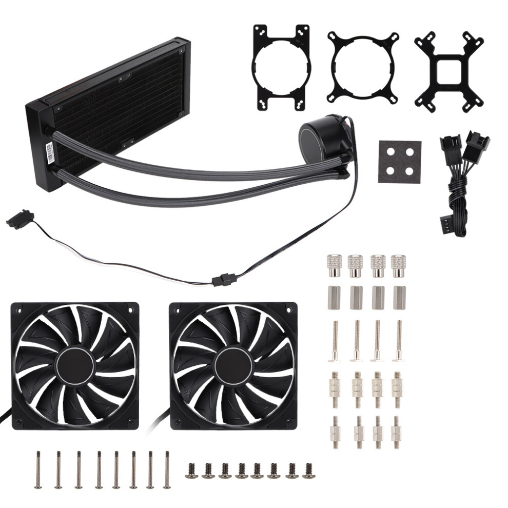 Advanced Water Cooling Radiator With Oxidation Paint Finish, Triple Mobius 120 Fans Included, Efficient Cooling For High Power Cpus Up To 300W Black 9138057316971