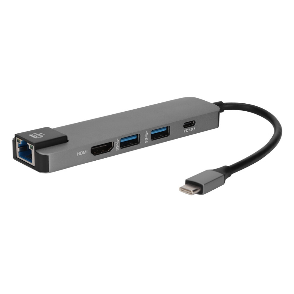 Versatile Usb C Hub, Hdmi Output, Rj45 Ethernet, Sd Tf Card Reader, Power Delivery, Multiport Adapter, Offering Fast Data Transfer And Stable Internet 9176269607722