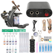 Handmade Coil Tattoo Machine Smooth Lines Vibrant Colors Strong Elasticity Low Noise Digital Power Supply Complete Tattoo Kit For Artists