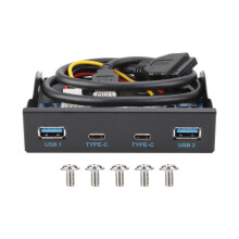 Entfesseln Sie das Potenzial Ihres Desktop-PCs mit unserem 3,5-Zoll-Frontpanel-Hub, ausgestattet mit 2 USB 3.0-Anschlüssen und 2 USB-C-Anschlüssen,