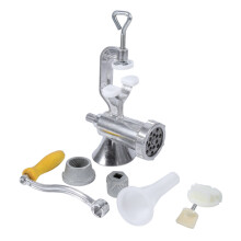 Heavy Duty Manual Meat Grinder, Stainless Steel, Versatile Kitchen Gadget for Sausage Stuffing, Vegetable Mincing, Dishwasher Safe, Wide Opening