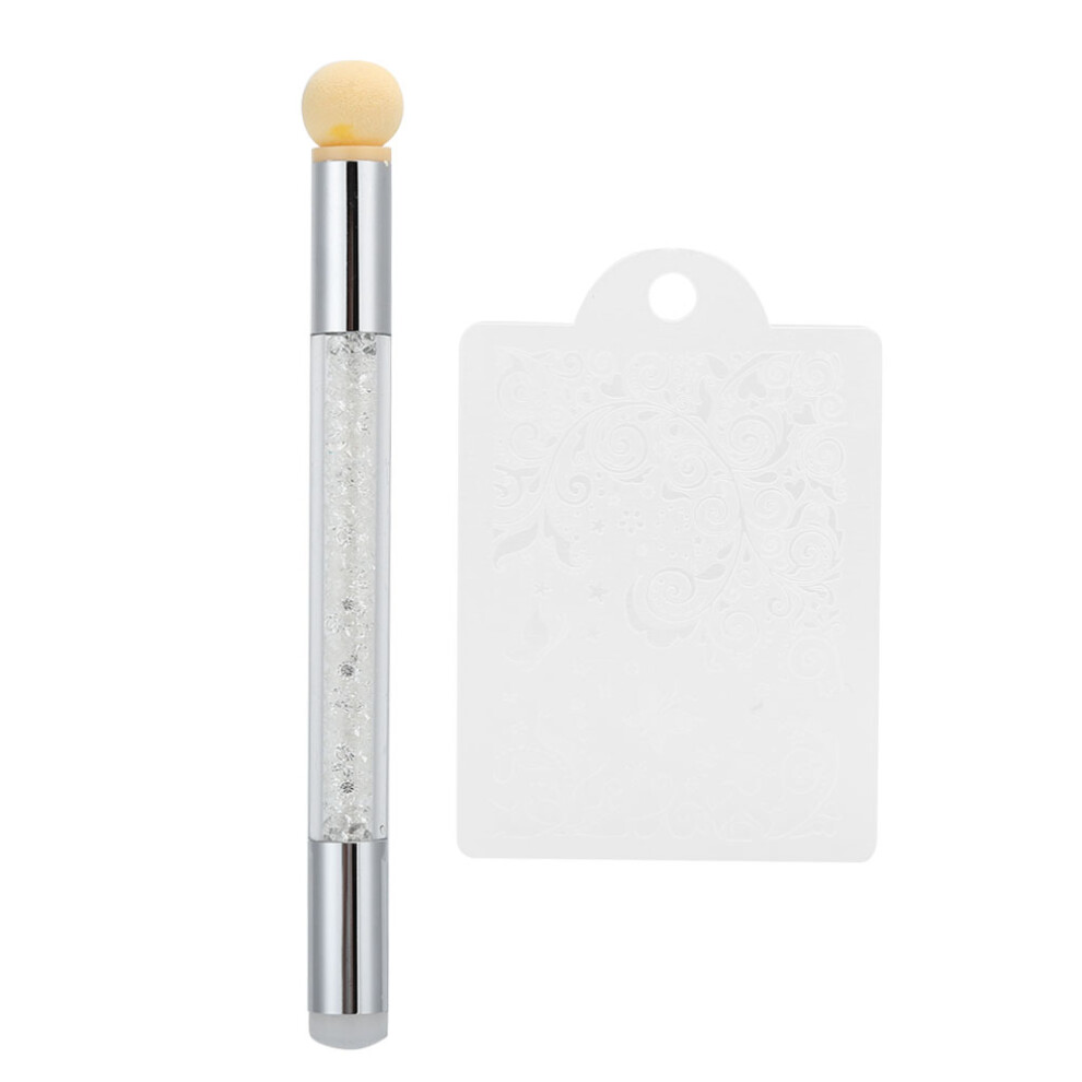 Creative Nail Art Essentials, Nail Stamping Plate Set Silicone Sponge Brush Polish Transfer Stencils, Enhance Your Manicure Versatile Nail Art