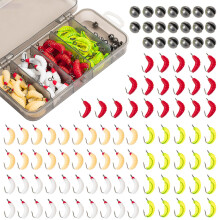 100Pcs Soft Plastic Fishing Lures 2cm Natural Scent Baits for Bass and Trout Freshwater