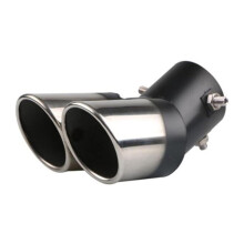 Car Exhaust Muffler Tip Black Bend Universal Fit with Turbo Sound Enhancement
