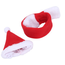 Weiches Weihnachtskostüm für Haustiere mit Hut & Schal für Katzen & Welpen