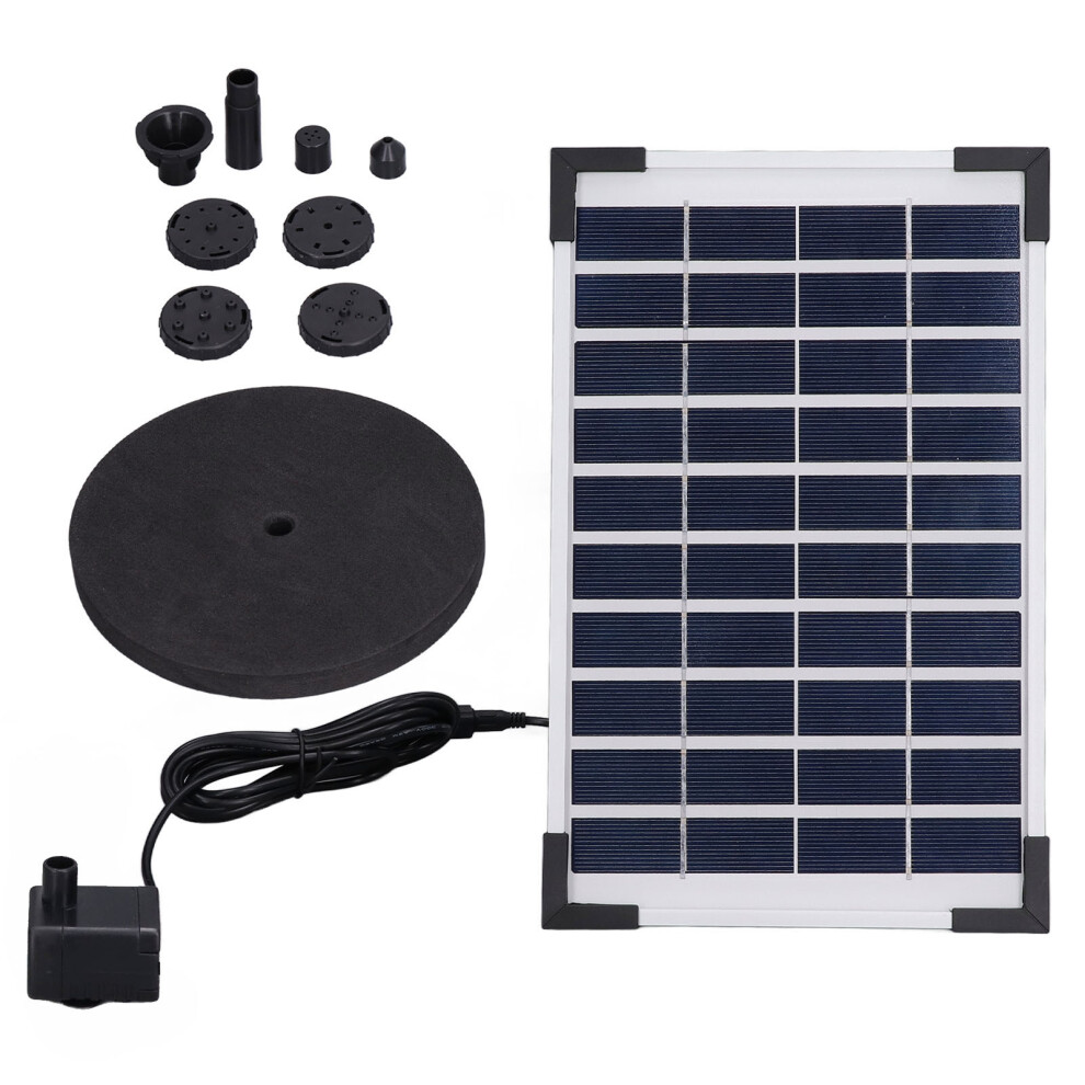 Solar Water Pump Kit for Garden Decoration, Solar Powered Fountain Pump with 6 Nozzles, Outdoor Fountain Water Feature Submersible Pump for Pond Pool