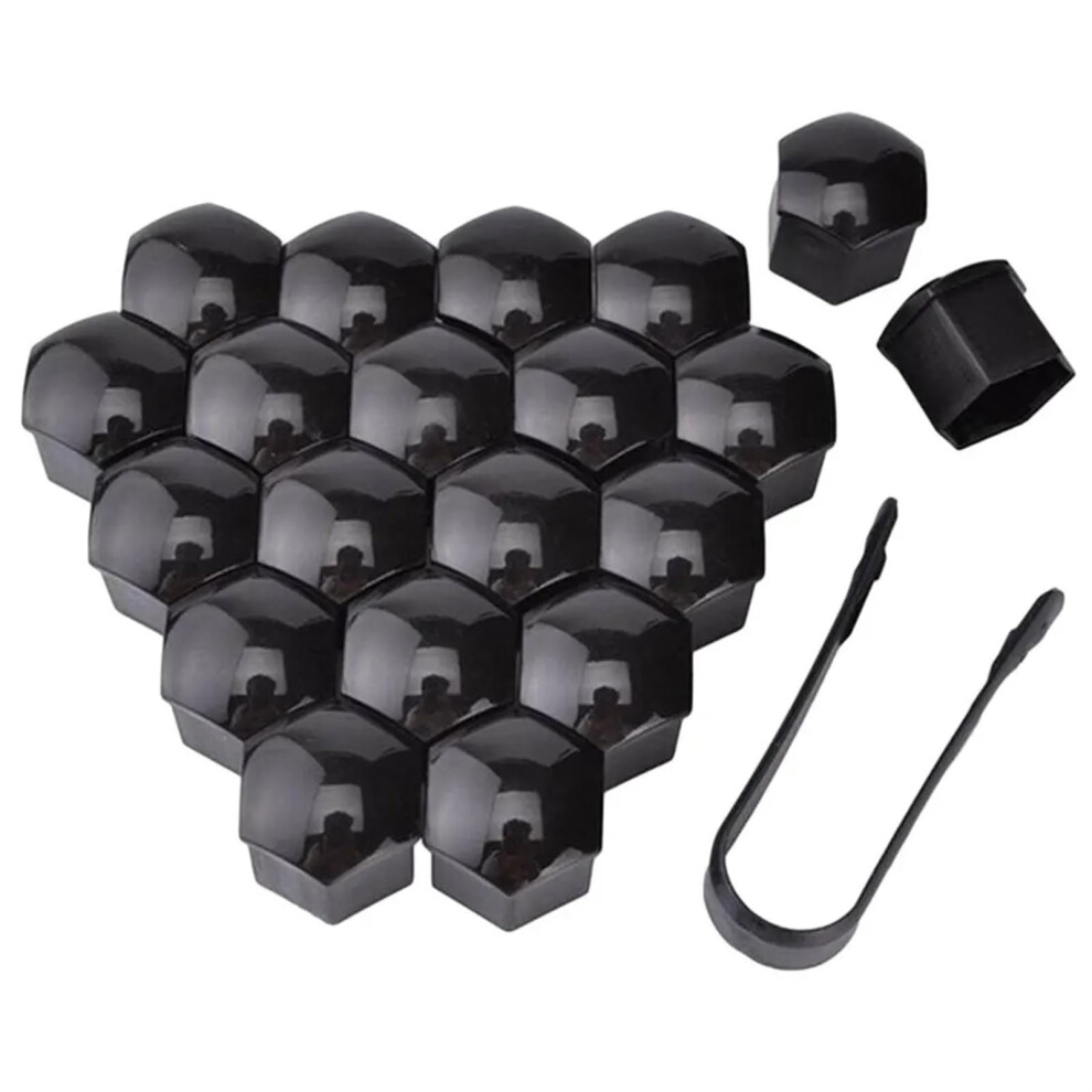 20Pcs 19Mm Car Wheel Nut Covers Antirust Lug Nut Caps For Auto Hub Bolt Protection Black 9347817754834